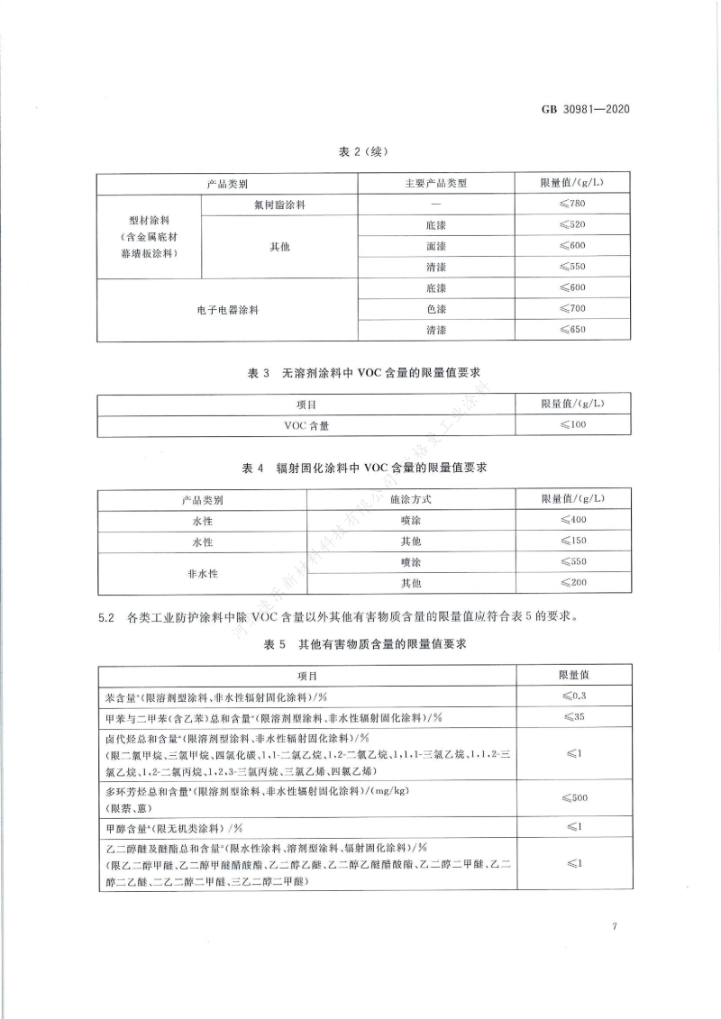 GB30981-2020工業(yè)防護(hù)涂料中有害物質(zhì)限量】國(guó)家標(biāo)準(zhǔn)_08